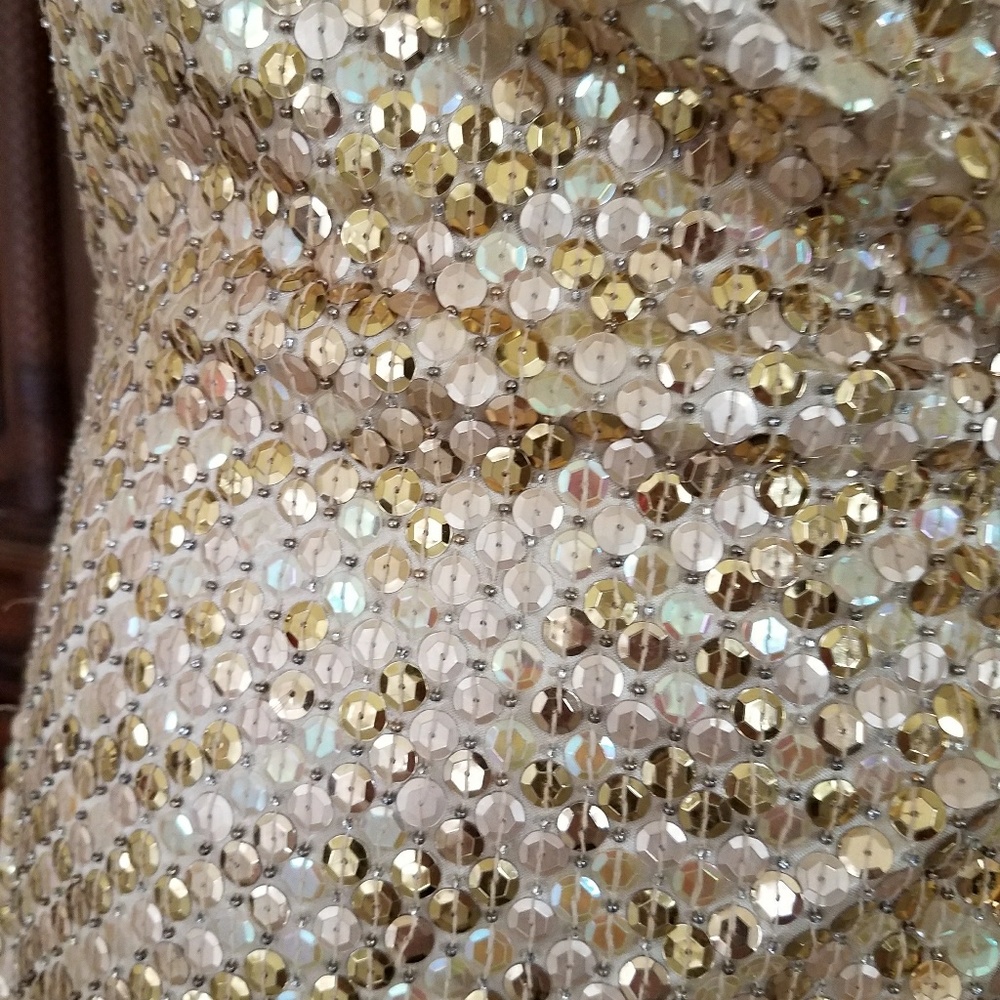 Euc Cache' Golden Sequins Gown - image 8